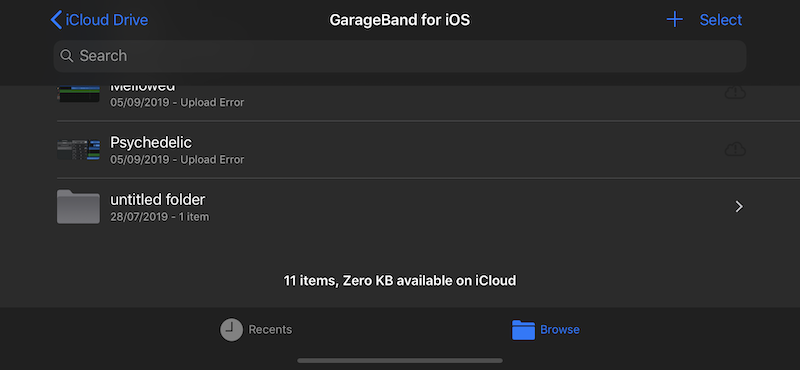 Garageband iOS share project