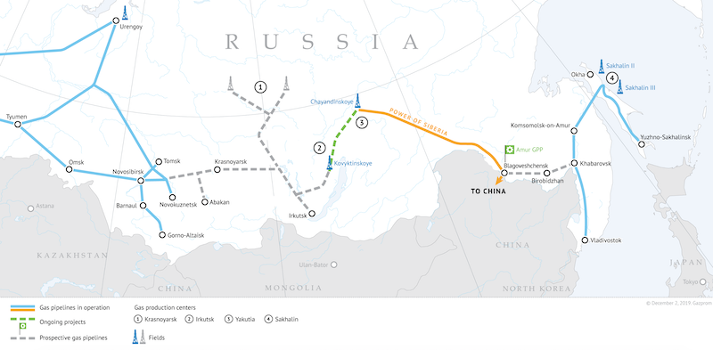 The Power of Siberia Map. Source: Gazprom