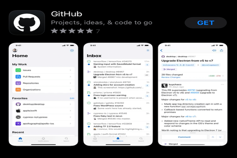 Github mobile app