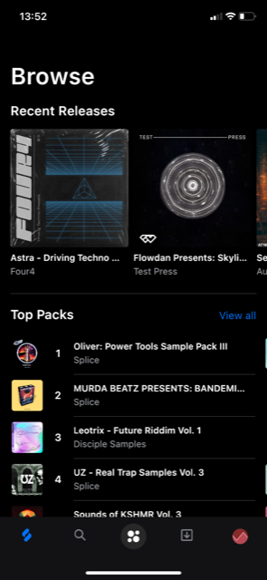 Splice Sounds mobile app 1