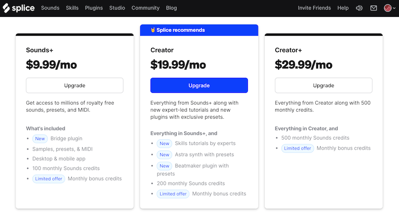 Splice Sounds price