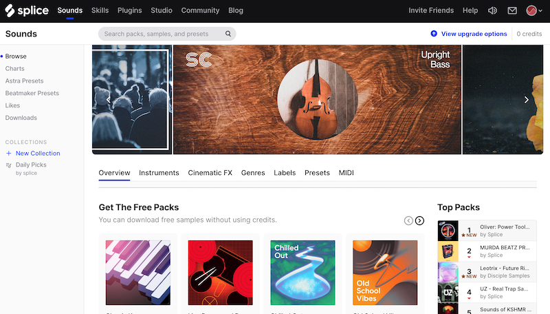 Splice Sounds homepage