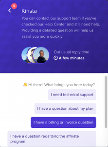 Kinsta Live Chat